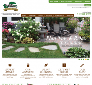 Web design for English Gardens in Michigan